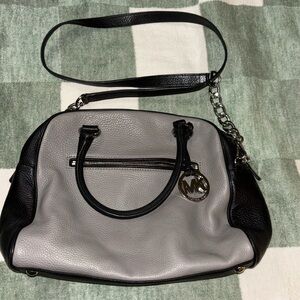 Black and gray MK purse. Short and long handle
